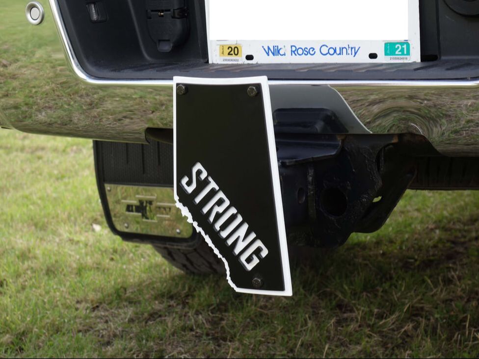 Alberta Strong steel hitch cover