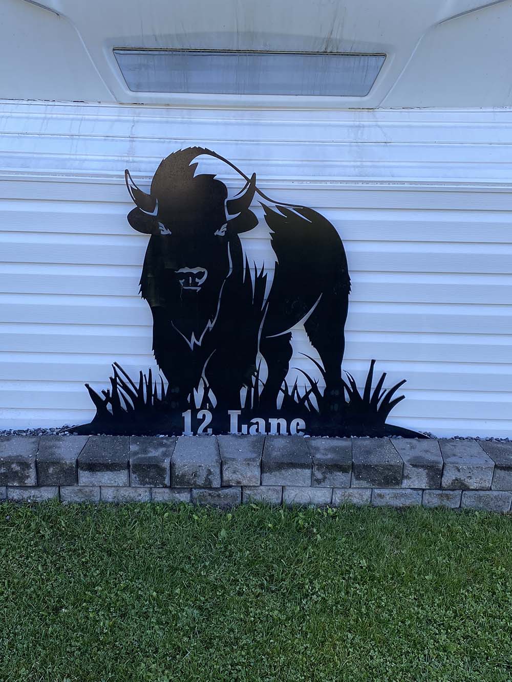 bison steel yard decor