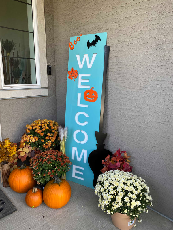 Halloween steel welcome sign for doorway