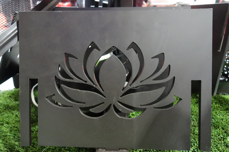 lotus steel firepit panel
