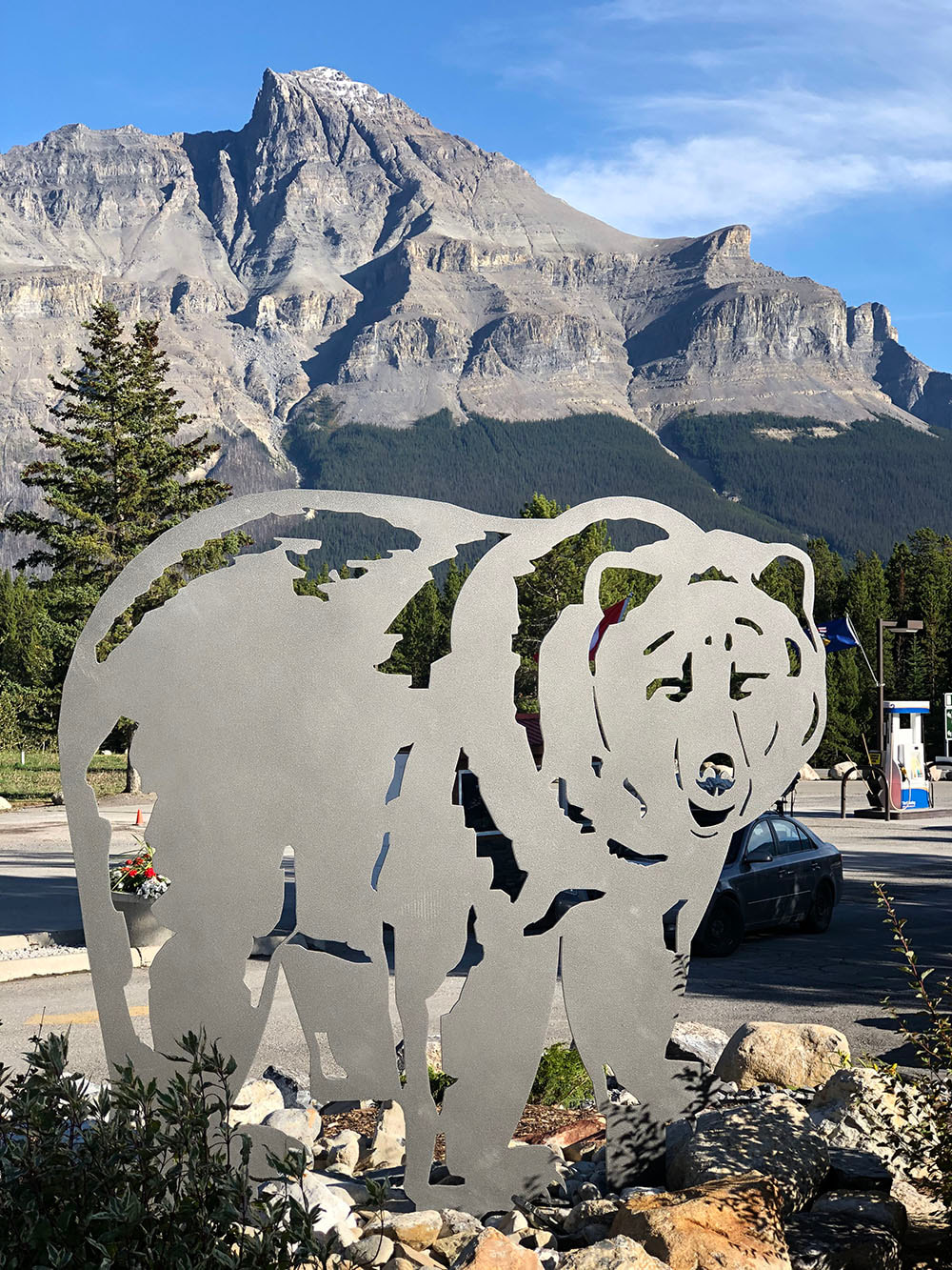 steel bear decoration in the rockies