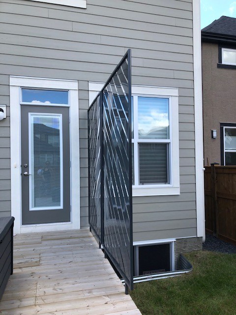 installed steel privacy screen