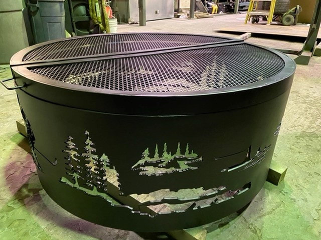 round steel grate firepit lid