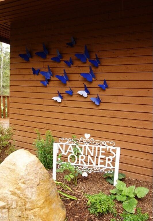 flock of butterflies steel garden decor