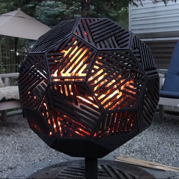 slotted fireball holds wood for a nice fire