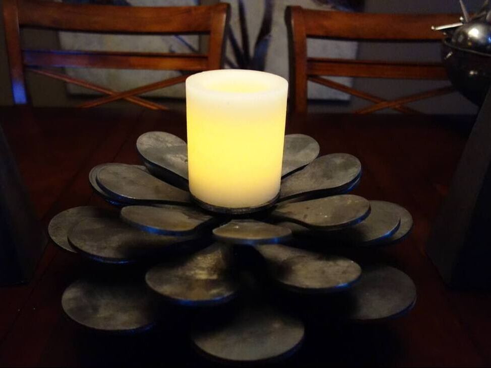 steel blossom candle holder