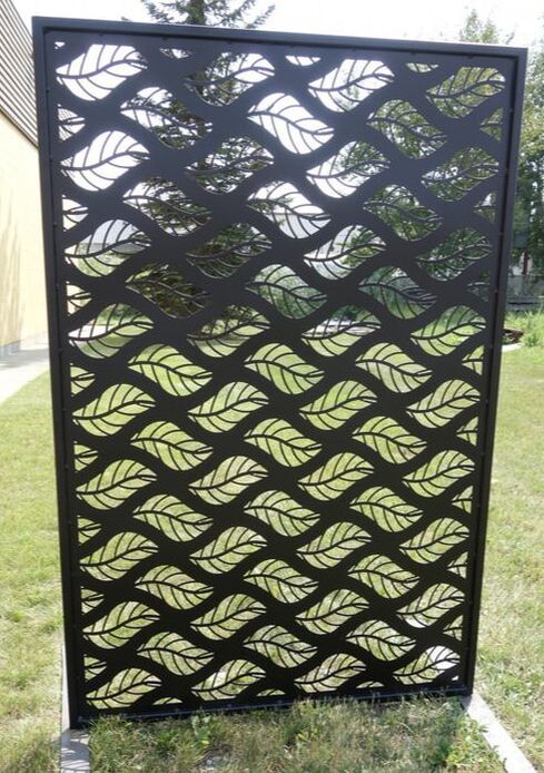 steel leafy design privacy screen